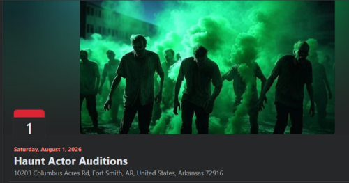 River Valley Nightmare Haunt Actor Audition poster